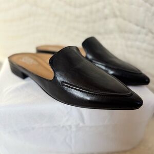 Franco Sarto Sabella Black Leather Mule Loafers | 9.5 NWOT